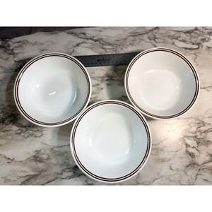 Set of 3 Corelle BATIK Cereal Soup Salad Bowls 6¼" Double Brown Stripe (2632)